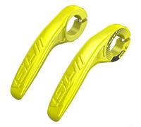 Extrémités de guidon de vélo en aluminium et fibre de carbone pour route et VTT, poignée ergonomique pour améliorer le contrôle et le confort (jaune fluo)