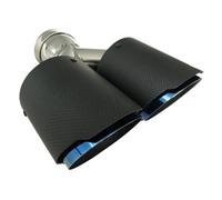 Extrémités de tuyau Embouts d'échappement en Fiber de voiture grillés bleus avec silencieux universel acier for tuyau Automobile(63-101MM LOGO)