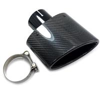 Extrémités de tuyau pour auto 1 Pièces Ovale 150MM Sortie Brillant Cabon Fiber Embout D'échappement Universel Ovale Silencieux Tuyau Embout D'échappement Pour A3 A4 A5 Gorge Queue(63 IN -150 OUT)