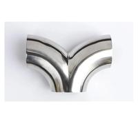 Extrémités de tuyau pour auto 19/25/32/38/51/63/76mm Tuyau OD Soudage Bout À Bout Coude En Forme De Y 3 Voies SUS 304 Raccord En Acier Inoxydable Gorge Queue(63mm x 2mm)