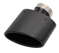 Extrémités de tuyau pour auto Embout De Silencieux De Voiture Mat Buse Tuyau D'échappement Universelle En Acier Inoxydable Ovale Noir Inclinable 150mm À Gauche Et À Droite Gorge Queue(Right 54MM)