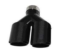 Extrémités de tuyau pour auto Embout De Silencieux D'échappement Brillant En Forme De Y Double Sortie Buse De Silencieux Décoration Universelle En Acier Inoxydable Gorge Queue(Left 77mm-101mm)