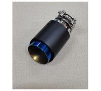 Extrémités de tuyau pour auto Embout De Silencieux D'échappement En Fiber De Carbone Mat 1 Pièce Embout Droit Universel En Acier Inoxydable Bleu Décorations Tube D'extrémité Silencieux(76MM IN 114MM O