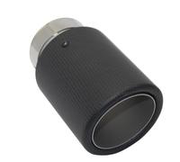 Extrémités de tuyau pour auto Embout De Silencieux D'échappement En Fiber De Carbone Mat Buse De Silencieux D'échappement Sertissage Universel Argent Inoxydable Gorge Queue(60mm-76mm)
