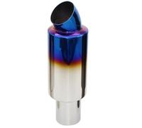 Extrémités de tuyau pour auto Embout De Silencieux D'échappement Universel En Acier Inoxydable Style Moto ID 51mm 63mm 76mm Gorge Queue(Blue 76MM)