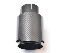 Extrémités de tuyau pour auto Embout De Silencieux En Acier Inoxydable Noir 1 Pièce Tuyau D'échappement Droit Et Brillant En Carbone Sergé Pour Voiture Gorge Queue(51-51mm)