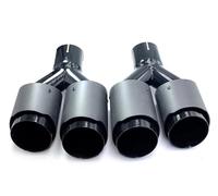 Extrémités de tuyau pour auto Embout De Silencieux Mat Décoration Universelle En Acier Inoxydable 2 Pièces Buse De Silencieux D'échappement À Double Sortie En Forme De Y Gorge Queue(48MM IN-76MM OUT)