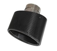 Extrémités de tuyau pour auto Embout De Silencieux Universel Brillant En Fiber Carbone Buse De Tuyau D'échappement Décoration Ovale Inclinable 150mm À Gauche Et À Droite Gorge Queue(Left 67MM)
