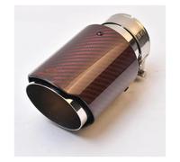 Extrémités de tuyau pour auto Embout D'échappement Droit En Acier Inoxydable 1 Pièce En Sergé Brillant En Carbone Rouge Pour Modification De Voiture Gorge Queue(54-89mm)