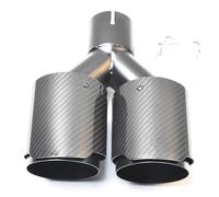 Extrémités de tuyau pour auto Embout D'échappement En Fiber De Carbone 1 Pièce Longueur Moyenne Égale Double Silencieux Droit En Acier Inoxydable Tuyau D'échappement Sergé Gorge Queue(63-89MM)