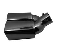 Extrémités de tuyau pour auto Embout D'échappement Universel À Double Sortie Buse De Silencieux Arrière Bouche Carrée Entrée De Silencieux 60mm 1 Pièces Gorge Queue(Black Curved)