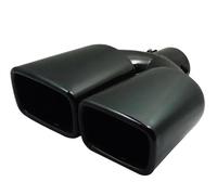 Extrémités de tuyau pour auto Embout Silencieux Arrière Bouche Carrée Tuyau D'échappement Entrée Silencieux 60mm 1 Pièces Buse D'embout D'échappement Universelle À Double Gorge Queue(Black Straight)