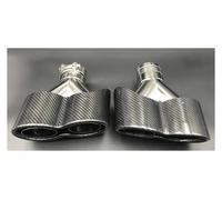 Extrémités de tuyau pour auto Pour Benz 1 Paire Ovale Double Sortie Y Type Tuyaux D'échappement Noir Brillant Embout D'échappement En Fiber De Carbone Gorge Queue(51 IN 200 OUT)