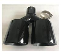Extrémités de tuyau pour auto Silencieux D'échappement Universel Double Biais Noir En Acier Inoxydable Accessoires De Voiture Modification Du Tuyau D'échappement Gorge Queue(63MM IN- 89MM OUT)