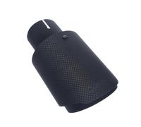 Extrémités de tuyau Système d'échappement en Fiber de carbone for voiture, pointe tuyau silencieux, décorations universelles droites acier inoxydable noir(IN 57MM OUT 76MM)