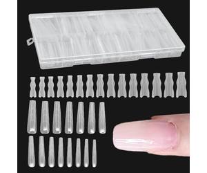 Extrémités D'Ongles Transparents - 180 Pièces Structure Sandwich Transparent Fournitures De Beauté - Tips D'Ongles En Gel Doux | Pour Amis Pédicure Beauté Maquillage Salon Maison Voyage Mariage Noces
