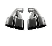 ExtréMitéS Embout De Silencieux D'échappement Double Pour Cayenne S 2015-2016 En Acier Inoxydable Noir Embouts Silencieux D'éChappement(Black Square)