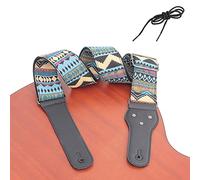 Extrémités en cuir + sangle en nylon pour guitare folk utile, réglable de 98 à 158 cm, extrémités de sangle de basse électrique et acoustique, verrouillage et verrouillage larges