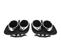 ExtréMitéS Pour 911 2019-2024 Silencieux Amélioré Embouts De Tuyau D'échappement Quadruples À Double Sortie Embouts Silencieux D'éChappement(Argent)