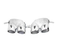 ExtréMitéS Pour A6 A7 2016-2018 Silencieux À Quatre Sorties Tuyau D'échappement Embout En Acier Inoxydable Tête Embouts Silencieux D'éChappement(Argent)