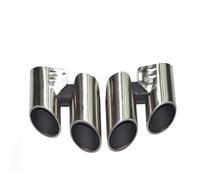 ExtréMitéS Pour Panamera 971 976 2017-2025 Silencieux Tuyau D'échappement À Quatre Sorties Embout De Embouts Silencieux D'éChappement(Silver B)