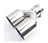 Extrémités tuyau auto Embout D'échappement Coudé Universel En Acier Inoxydable Brillant 1 Pièce Double Silencieux Côté Gauche Ou Droit(IN 51MM OUT 76MM)