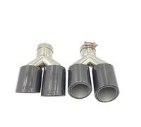 Extrémités tuyau auto Embouts D'échappement Doubles En Carbone Brillant Modèle Y 2 Pièces Gauche Et Droite Pour Échappement Pour Benz(ID 73mm-OD 114mm)