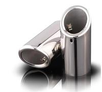 Extrémités Tuyau Auto Lot De 2 Embouts Silencieux D'échappement Acier Inoxydable Pour BMW Série 5 520i 523i 525i F10 F11 F07 E12 E28 E34 E39 E60 E61(Bevel Silver)