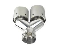 Extrémités tuyau auto Modification Du Tuyau D'échappement Double Sortie Buses Mise À Niveau Des Embouts D'échappement Mat Voiture Tuyau Silencieux(Left ID60-OD89)