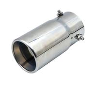 Extrémités Tuyau D'échappement De Voiture Embout De Pot D'échappement En Fibre Carbone Pour Voiture Silencieux Épais Universel 70Mm Inox Extérieur(Sivler round330)