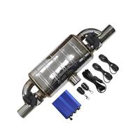 Extrémités Tuyau D'échappement Électrique À Valve Variable Bouton De Télécommande En Acier Inoxydable Universel Forme T Une Sortie Sur Deux Pour Voiture(Remote 51MM)