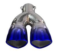 Extrémités Tuyau D'échappement Embout De Silencieux D'échappement Voiture En Acier Inoxydable Double Tube D'admission 60 Mm(Blue straight)