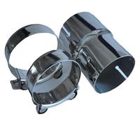 Extrémités Tuyau D'échappement Embouts Tuyau D'échappement Universels En Acier Inoxydable Réducteur Silencieux Soudé Diamètre Intérieur 76,2 Mm(I.D 63.5MM-70MM)