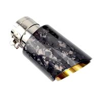 ExtréMitéS Tuyau D'échappement Modifié En Fibre Carbone Forgée 1 Pièce Avec Embouts Dorés Décoratifs Pour Silencieux Voiture Embouts Silencieux D'éChappement(60-101mm)