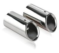 Extrémités Tuyau D'échappement Pour A4 B8 A4L Q5 2007-2014 Embout D'échappement Bleu Coudé 2 Pièces Acier Inoxydable Chromé Collecteur Silencieux Arrière Accessoires(2 pieces-sliver)