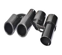Extrémités Tuyau D'échappement Pour Series 5 En Acier Inoxydable Noir Embout D'échappement Rond Fibre De Carbone Pour Silencieux Voiture Style H(IN 60MM OUT 76MM)
