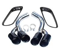 Extrémités Tuyau D'échappement Pour X6 E71 2008-2013 Tuyau D'échappement Quad Tail Tip Silencieux Bouche Carrée Capot Voiture(Noir)