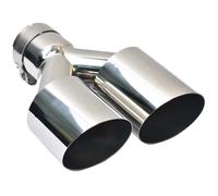 Extrémités Tuyau D'échappement Silencieux Universel Côté Gauche Ou Droit, Embout D'échappement Coudé En Acier Inoxydable Brillant(IN 73MM OUT 101MM)