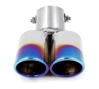 Extrémités Tuyau D'échappement Voiture Embout D'échappement Universel En Acier Inoxydable Bleu Grillé Modification 1 À 2 Double Silencieux Arrière