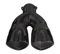 Extrémités Tuyau D'échappement Voiture Silencieux D'échappement De Voiture En Acier Inoxydable Double Tube D'admission 60 Mm(Black straight)