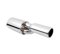 Extrémités Tuyau échappement Silencieux Échappement Universel Double Boucle Entrée 2.5" Pointe 4.0" Chromé Poli Pour Ford Pour Mustang 1964-UP