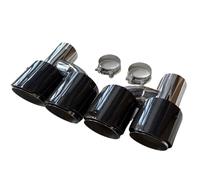 ExtrémitésTuyau Échappement Voiture Système D'échappement Fiber Carbone Brillant Voiture Tuyau Silencieux Universel Type H Gauche+droite Double Sortie 1paire(ID 86MM-OD 114MM)