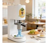 Extrudeuse à Glace En Spaghetti, Presse à Glace, Quatre Moules Interchangeables De Qualité Alimentaire, 80w Structure Facile à Démonter Et à Nettoyer Pour Cafés, Restaurants Et Pâtisseries(White)