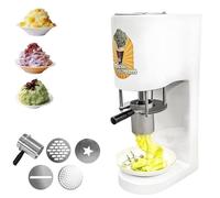 Extrudeuse à spaghetti, machine à glace créative (Gelato Noodle Press), 4 moules de façonnage différents,30 L/h,pour les commerces, les événements festifs, la maison et les desserts(White)