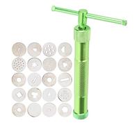 Extrudeuse d'argile Pistolet à boue d'argile rotatif bondé Presse-agrumes en acier inoxydable Outils de poterie manuels pour l'art de la céramique Pâtisserie Fabrication de sucre