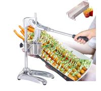 Extrudeuse de pommes de terre en acier inoxydable, presse-frites manuelle, pour 12 longues, cylindre rotatif amovible avec panier à pour un usage domestique et professionnel