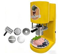Extrudeuse Professionnelle à Glace Nouilles, Machine Commerciale à Glace Spaghetti Avec 4 Moules Interchangeables, 6 à 8 S Par Coupe, Machine à Desserts Glacés Pour Boutiques(Yellow)