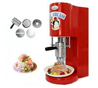 Extrudeuse Professionnelle à Glace Nouilles, Presse à Glace Spaghetti Multi-formes Avec 4 Moules Décoratifs, Débit De 28 à 30 L/H, 6 à 8 S Par Coupe, Pour Salons De Desserts, Restaurants(Red)