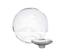 EXTRUMOL - Kit d'éclairage extérieur - Boule réverbère extérieure polycarbonate incolore - Ø30 cm (bouche 17 cm) et base en polycarbonate E27 grise - Idéal pour jardins, parcs, chemins et espaces