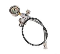 EXTRWORY Adaptateur d'air DIN G5/8 pour plongée sous-marine 6000 psi avec tuyau de 61 cm, pour système de remplissage de cylindres, métal argenté
